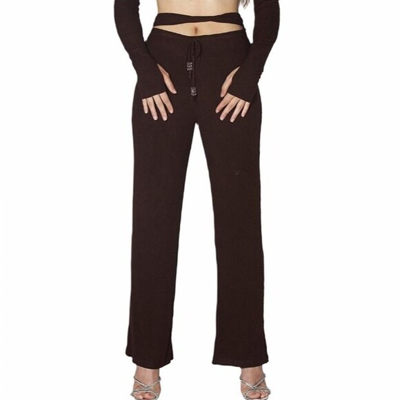 My Mum made it Soft Rib Twist Lounge Pants- Pecan sz Small - Picture 1 of 7